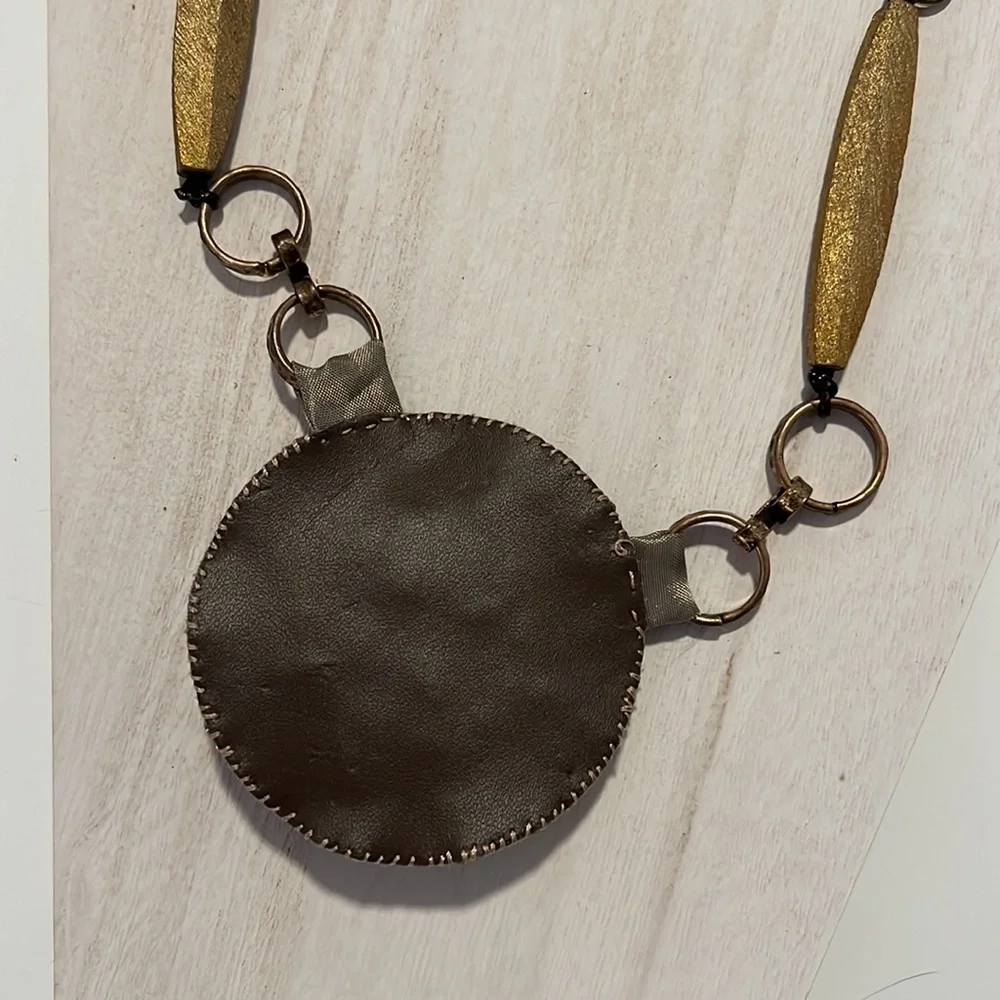 Chico’s Necklace fabric bead medallion boho chic - Picture 8 of 10